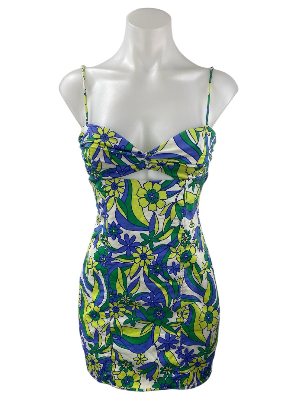 Zara Multicolor Floral Sleeveless Cami Camisole Mini Tank Bodycon Dress Size S